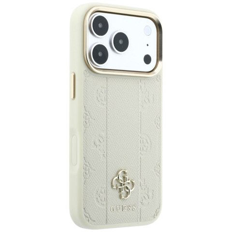 Etui Guess Stripe Peony 4G Logo MagSafe do iPhone 18 Pro Max / 17 Pro Max beżowy