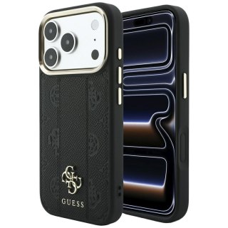 Etui Guess Stripe Peony 4G Logo MagSafe do iPhone 18 Pro Max / 17 Pro Max czarny