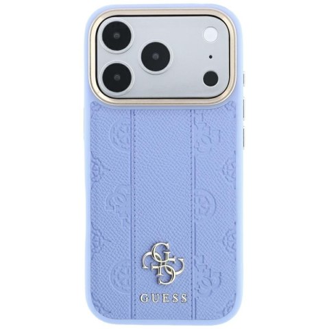 Etui Guess Stripe Peony 4G Logo MagSafe do iPhone 18 Pro Max / 17 Pro Max niebieski