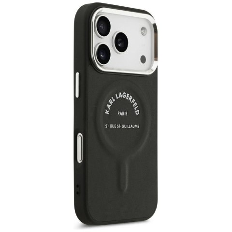 Etui Karl Lagerfeld Embossed Open Ring RSG Logo MagSafe do iPhone 18 Pro / 17 Pro czarny