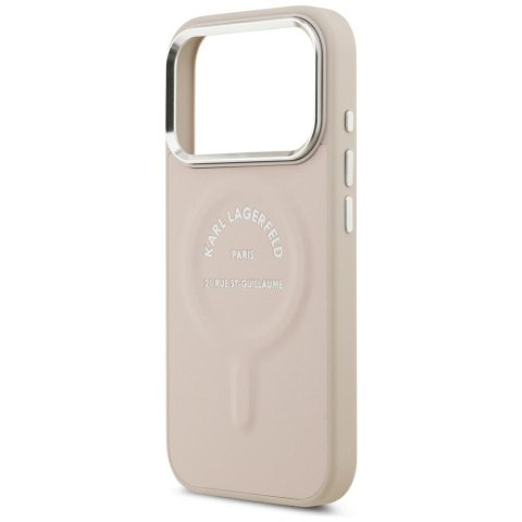 Etui Karl Lagerfeld Embossed Open Ring RSG Logo MagSafe do iPhone 18 Pro / 17 Pro różowy