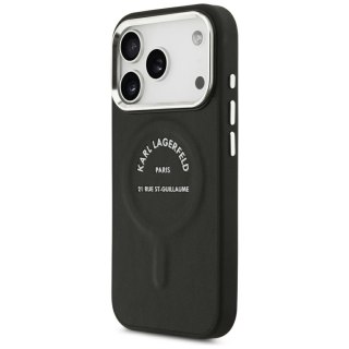 Etui Karl Lagerfeld Embossed Open Ring RSG Logo MagSafe do iPhone 18 Pro Max / 17 Pro Max czarny