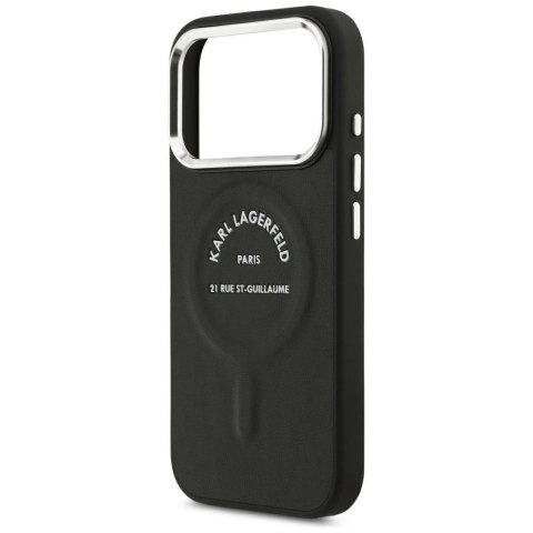 Etui Karl Lagerfeld Embossed Open Ring RSG Logo MagSafe do iPhone 18 Pro Max / 17 Pro Max czarny
