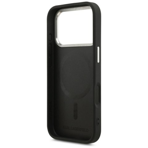 Etui Karl Lagerfeld Embossed Open Ring RSG Logo MagSafe do iPhone 18 Pro Max / 17 Pro Max czarny
