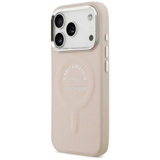 Etui Karl Lagerfeld Embossed Open Ring RSG Logo MagSafe do iPhone 18 Pro Max / 17 Pro Max różowy