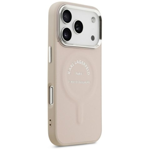 Etui Karl Lagerfeld Embossed Open Ring RSG Logo MagSafe do iPhone 18 Pro Max / 17 Pro Max różowy