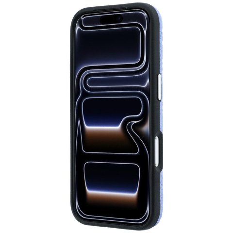 Etui Karl Lagerfeld Grained Allover Logo Metal Elongated MagSafe do iPhone 18 Pro Max / 17 Pro Max niebieski