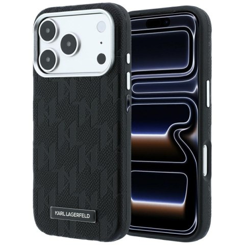 Etui Karl Lagerfeld Grained Mono Resin Logo MagSafe do iPhone 18 Pro / 17 Pro Max / 17 Pro Max czarny