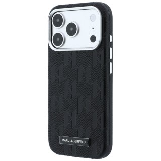 Etui Karl Lagerfeld Grained Mono Resin Logo MagSafe do iPhone 18 Pro / 17 Pro Max / 17 Pro Max czarny