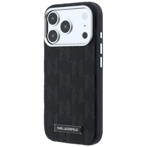 Etui Karl Lagerfeld Grained Mono Resin Logo MagSafe do iPhone 18 Pro / 17 Pro Max / 17 Pro Max czarny
