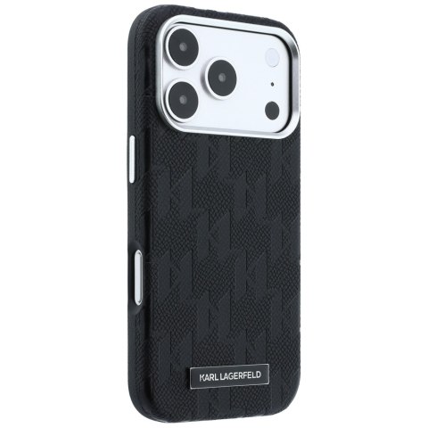 Etui Karl Lagerfeld Grained Mono Resin Logo MagSafe do iPhone 18 Pro / 17 Pro Max / 17 Pro Max czarny