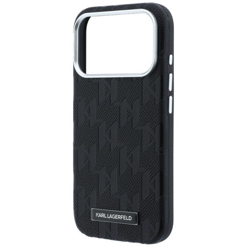 Etui Karl Lagerfeld Grained Mono Resin Logo MagSafe do iPhone 18 Pro / 17 Pro Max / 17 Pro Max czarny