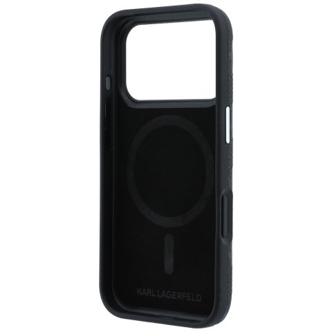 Etui Karl Lagerfeld Grained Mono Resin Logo MagSafe do iPhone 18 Pro / 17 Pro Max / 17 Pro Max czarny