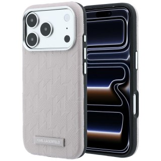 Etui Karl Lagerfeld Grained Mono Resin Logo MagSafe do iPhone 18 Pro / 17 Pro różowy