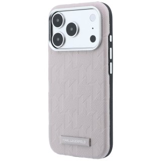 Etui Karl Lagerfeld Grained Mono Resin Logo MagSafe do iPhone 18 Pro / 17 Pro różowy