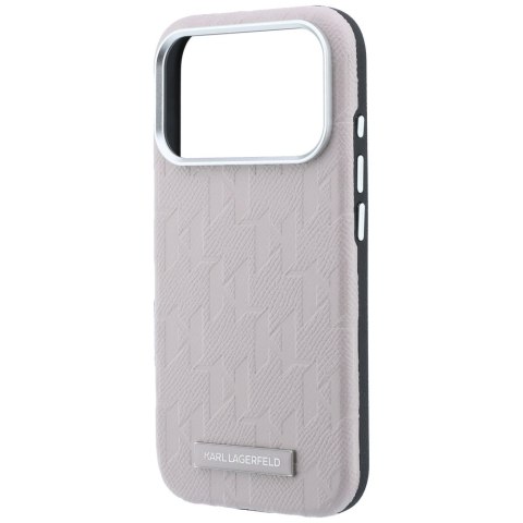 Etui Karl Lagerfeld Grained Mono Resin Logo MagSafe do iPhone 18 Pro / 17 Pro różowy