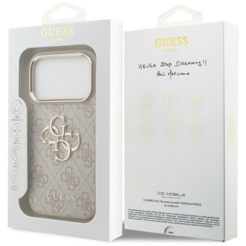 Guess nakładka 4G Big 4G Classic Logo do iPhone 18 Pro / iPhone 17 Pro różowa
