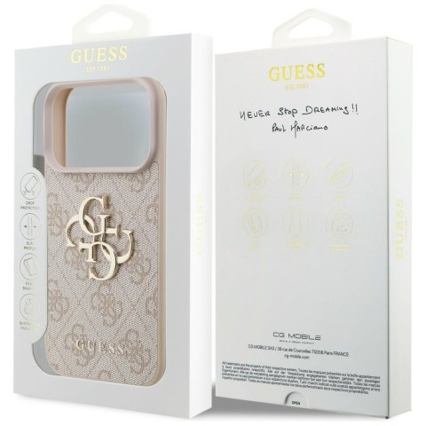 Guess nakładka 4G Big Logo do iPhone 18 Pro / iPhone 17 Pro różowa