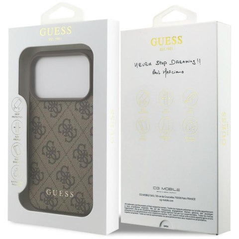 Guess nakładka 4G Classic do iPhone 18 Pro / iPhone 17 Pro brązowa