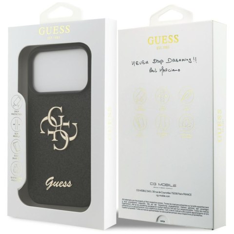 Guess nakładka Fixed Glitter Big 4G do iPhone 18 Pro / iPhone 17 Pro czarna