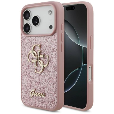 Guess nakładka Fixed Glitter Big 4G do iPhone 18 Pro / iPhone 17 Pro różowa