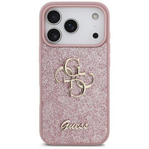 Guess nakładka Fixed Glitter Big 4G do iPhone 18 Pro / iPhone 17 Pro różowa
