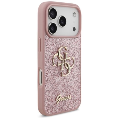 Guess nakładka Fixed Glitter Big 4G do iPhone 18 Pro / iPhone 17 Pro różowa