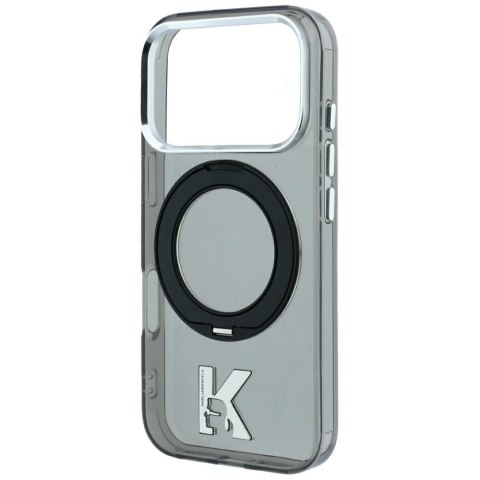 Etui Karl Lagerfeld IML Ring Stand 360 Kameo Metal MagSafe do iPhone 18 Pro / 17 Pro czarny