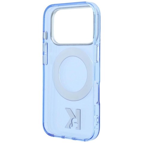 Etui Karl Lagerfeld IML Ring Stand 360 Kameo Metal MagSafe do iPhone 18 Pro / 17 Pro niebieski