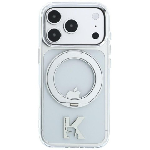 Etui Karl Lagerfeld IML Ring Stand 360 Kameo Metal MagSafe do iPhone 18 Pro / 17 Pro przezroczysty