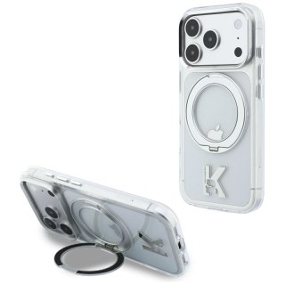 Etui Karl Lagerfeld IML Ring Stand 360 Kameo Metal MagSafe do iPhone 18 Pro / 17 Pro przezroczysty