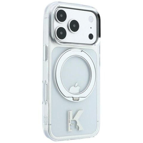 Etui Karl Lagerfeld IML Ring Stand 360 Kameo Metal MagSafe do iPhone 18 Pro / 17 Pro przezroczysty