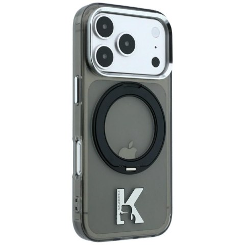 Etui Karl Lagerfeld IML Ring Stand 360 Kameo Metal MagSafe do iPhone 18 Pro Max / 17 Pro Max czarny