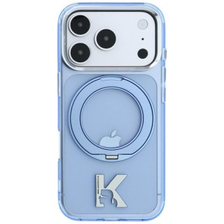 Etui Karl Lagerfeld IML Ring Stand 360 Kameo Metal MagSafe do iPhone 18 Pro Max / 17 Pro Max niebieski