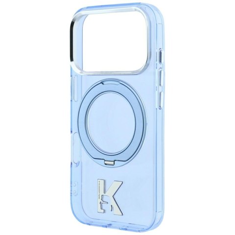 Etui Karl Lagerfeld IML Ring Stand 360 Kameo Metal MagSafe do iPhone 18 Pro Max / 17 Pro Max niebieski