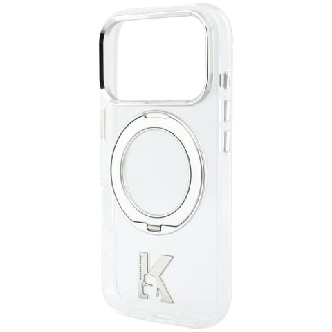 Etui Karl Lagerfeld IML Ring Stand 360 Kameo Metal MagSafe do iPhone 18 Pro Max / 17 Pro Max przezroczysty
