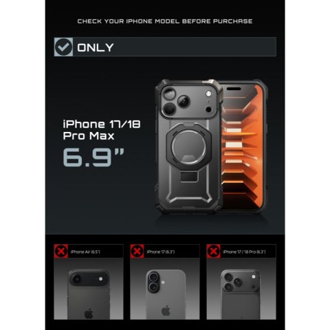 SUPCASE UB GRIP MAG MAGSAFE IPHONE 17 PRO MAX / 18 PRO MAX BLACK