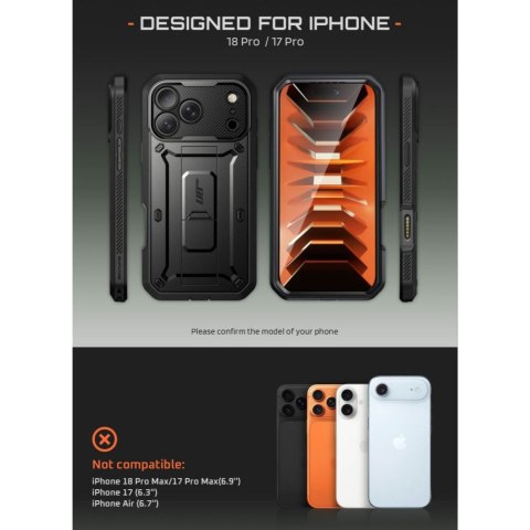 SUPCASE UNICORN BEETLE PRO IPHONE 17 PRO / 18 PRO BLACK