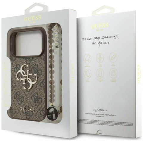 Etui Guess 4G Strap 4G Classic Logo do iPhone 18 Pro / 17 Pro brązowy