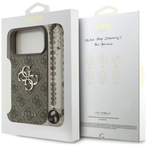 Etui Guess 4G Strap 4G Classic Logo do iPhone 18 Pro Max / 17 Pro Max brązowy