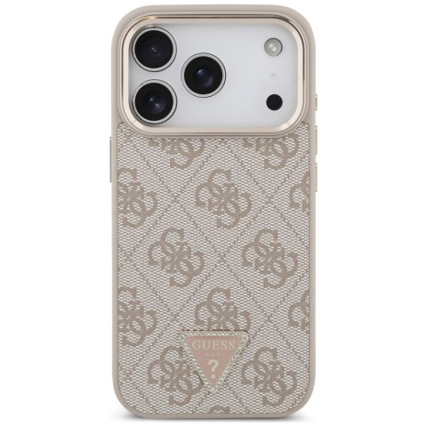 Etui Guess 4G Triangle Logo MagSafe do iPhone 18 Pro / 17 Pro różowy złoty