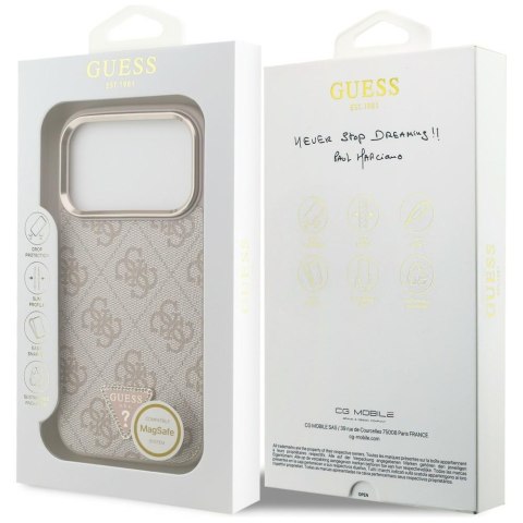 Etui Guess 4G Triangle Logo MagSafe do iPhone 18 Pro / 17 Pro różowy złoty