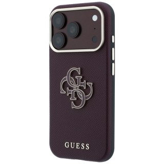 Etui Guess Grained & Big Resin Logo do iPhone 18 Pro Max / 17 Pro Max burgundowy