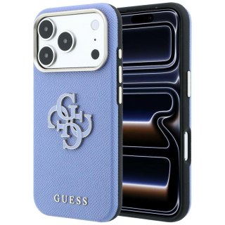 Etui Guess Grained & Big Resin Logo do iPhone 18 Pro Max / 17 Pro Max niebieski