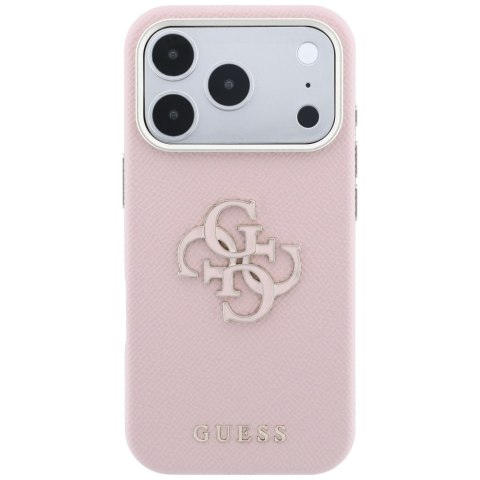 Etui Guess Grained & Big Resin Logo do iPhone 18 Pro Max / 17 Pro Max różowy