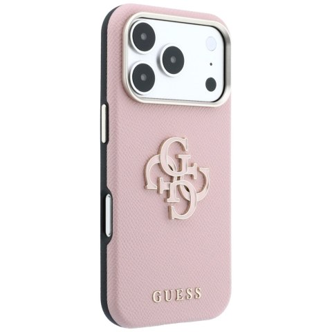 Etui Guess Grained & Big Resin Logo do iPhone 18 Pro Max / 17 Pro Max różowy