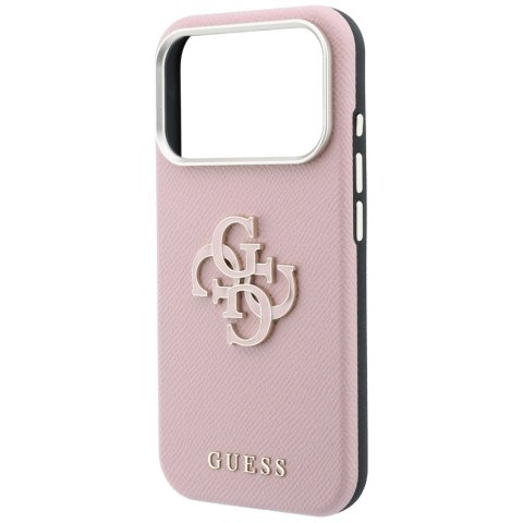 Etui Guess Grained & Big Resin Logo do iPhone 18 Pro Max / 17 Pro Max różowy