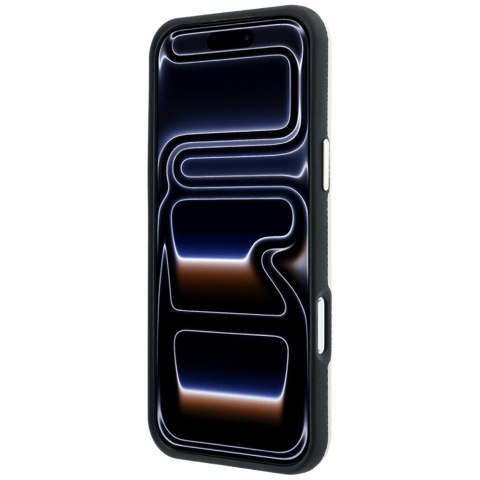Etui Guess Grained Round Strass Logo MagSafe do iPhone 18 Pro Max / 17 Pro Max beżowy