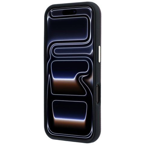 Etui Guess Grained Round Strass Logo MagSafe do iPhone 18 Pro Max / 17 Pro Max burgundowy
