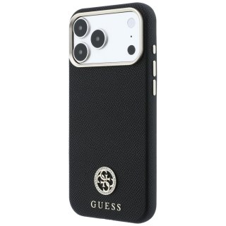 Etui Guess Grained Round Strass Logo MagSafe do iPhone 18 Pro Max / 17 Pro Max czarny